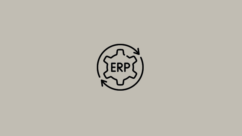 Et billede der viser en cirkel med ordet ERP i midten 